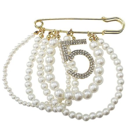 1 st Kristalllegering Smycken Pearl Chain Brosch Pearl Beaded Pin Pearl Pin Badge
