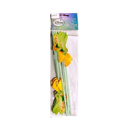 Tinkerbell engångssugrör (6-pack) One Size Grön/Gul