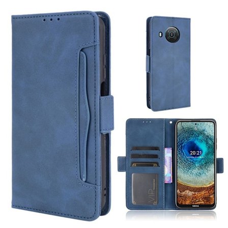 Nokia X10 / Nokia X20 moderni nahkainen lompakkokotelo - Sininen