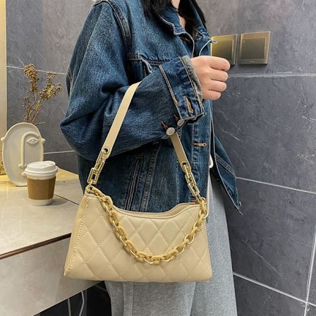 Dameveske håndveske enkel skulderbaguetteveske