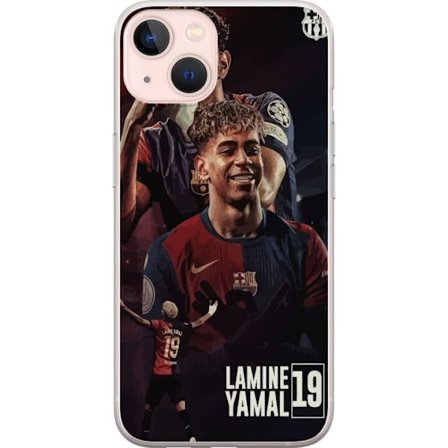 Yhteensopiva Puhelinkuori Apple iPhone 13 mini Lamine Yamal FC Barcelonan motivoituneena kolmella voimakkaalla jalkapallotaululla täydellinen Barca-fa