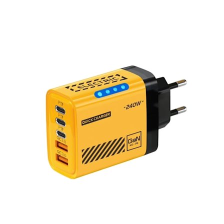 [LLC] Xiaomi 240W Hurtigoplader Multiport Oplader 2usb+3 Type C 240W Med Lys Telefon Gan Opladningshoved Til Iphone 16 15pro Adapter