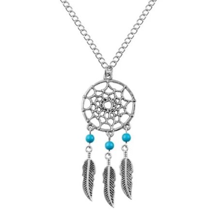 /EA/Halsband Drömfångare Mandala Turkos Boho Hippie Turkos