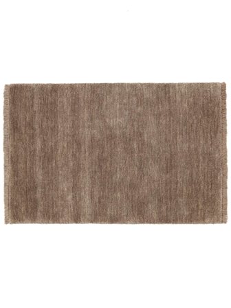 Wool Door Mat Handloom Fringes Light Brown