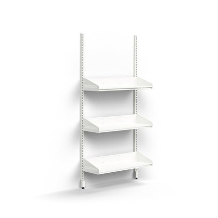 Garderobenelement ENTRY mit 3 Schuhablagen, Basismodul, wandhängend, 1800 x 900 x 300 mm, weiß