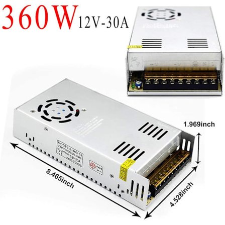 12v 30a Dc Universal Reguleret Switching Power Supply 360w