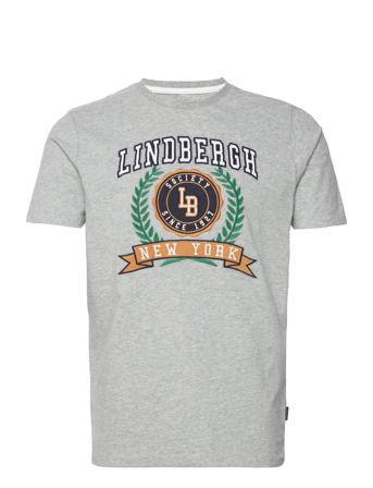 Brand Carrier Print Tee S/S T-shirts Short-sleeved Grå Lindbergh*Betinget Tilbud