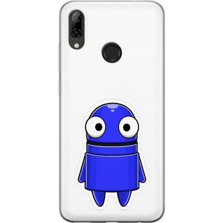 Yhteensopiva Puhelinkuori Huawei Huawei P smart 2019 Sininen piirretty hahmo, jossa on suuret silmät ja ystävällinen ilme minimalistisessa muotoilu