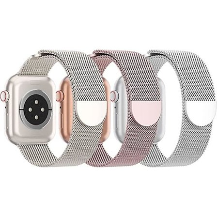 3-pakkaus magneettinen metalliranneke yhteensopiva Apple Watch -rannekkeen kanssa 38 mm 40 mm 41 mm 42 mm 44 mm 45 mm 49 mm, magneettinen rannekoru 