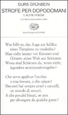 Strofe per dopodomani e altre poesie Durs Grünbein