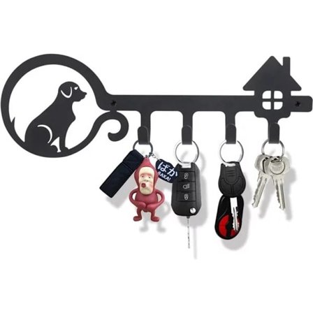 Hundebånd klesstativ, Metall klesstativ, Hunder, Klesstativ, Bånd, Halsbånd, Nøkler, Metall, Hund, Houseblack hundehus