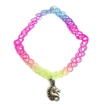Choker Enhörning Tattoo Unicorn 90Â ́s Rave Regnbåge Spets