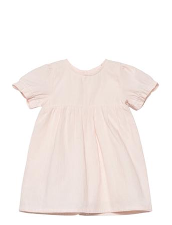 Dress Ss Woven Stripe Pink Huttelihut