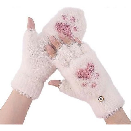 Vinter Flip Strikhandsker til Kvinder, Fingerløse Handsker, Vinterhandsker til Kvinder, Vinter Halvfinger Vanter, Varme Handsker, Vinter Strikkede 