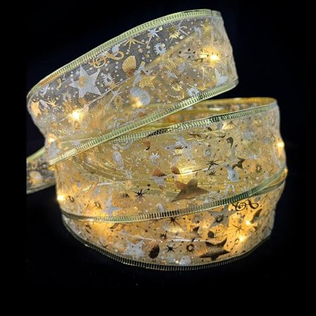 Batteridrivna ljusslingor för julgran, födelsedagsfest, juldekoration (guld 4m)