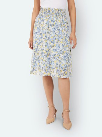 JENSEN - Nederdel - Blå Mix - Blomstret