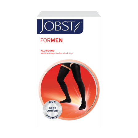 JOBST For Men Lårstrømpe Klasse1, Small, sort, 1 par