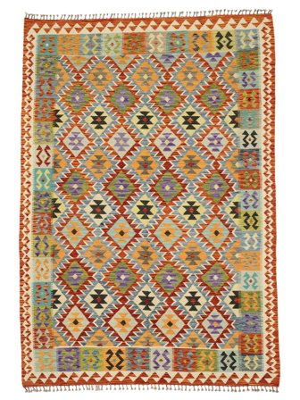 Kelim Afghan Old Stil Teppich Orientalischer (Wolle, Afghanistan)