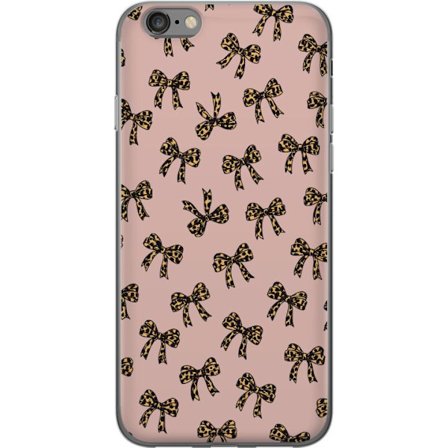 Kompatibelt Mobilskal till Apple Apple iPhone 6s Leopard båge rosetter mönster rosa bakgrund leopard print bågar söta mode flickaktig retro design