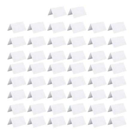 50 stk. Hvide Blanko Bordkort DIY Håndværk Navnekort Forudfoldede Bryllupsbordplaceringskort Gæstenavnekort