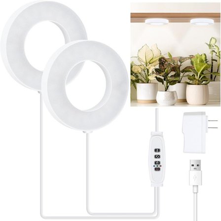 Kattoon asennettavat kasvivalot sisäkasveille, LED täyden spektrin kasvivalo 3/9/12H ajastimella, pienille kasveille (2-päinen)