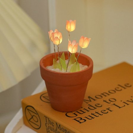 DIY Tulip Potted Nattlampe Bordlampe ROSA 5 TULIP BLOMM 5