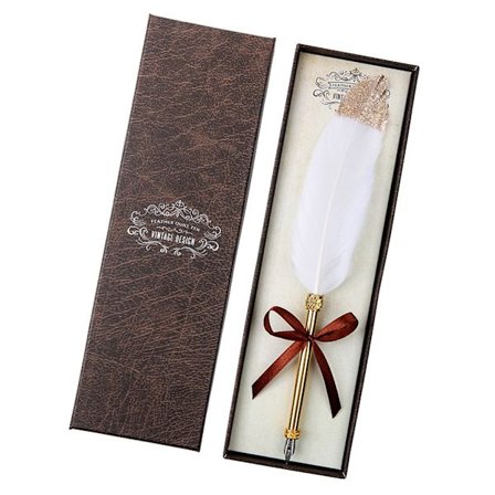 Vintage Quill Dip White Feather Pen Fountain Pens Kalligrafia kirjoitustarvikkeet