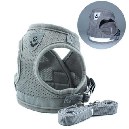 Kattsele, Kattsäker Sele V Storlek S Färg Grå