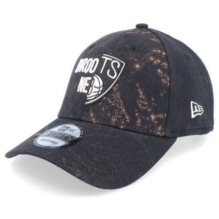 New Era - NBA Svart adjustable Keps - Brooklyn Nets Washed Pack 9FORTY Black Adjustable @ Hatstore