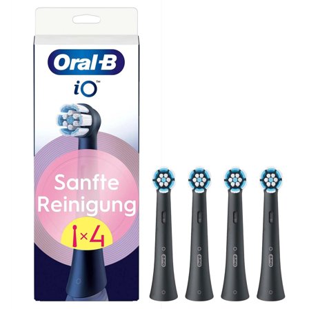Oral-B iO Aufsteckbürsten Sanfte Reinigung BLACK 4er
