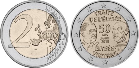 Frankrig 2013 - 50 år for Élysée-traktaten - 2 euro mønt