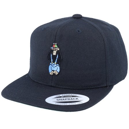Kiddo Cap - Nero snapback Cappellino - Kids Kikazaru Hear Nothing Monkey Black Snapback @ Hatstore