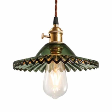 E27 Industrielle Vintage Loftslampe Retro Glas Loftslampe Lampeskærm (Grøn) green