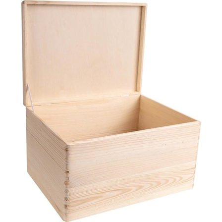 Puinen säilytyslaatikko - Creative Deco - 40x30x24cm - Hiomaton - Luonnollinen - Sekoitettu