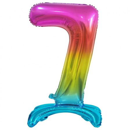 Pysyvä numero ilmapallo sateenkaaren väri 74cm "0-9" Numero 7