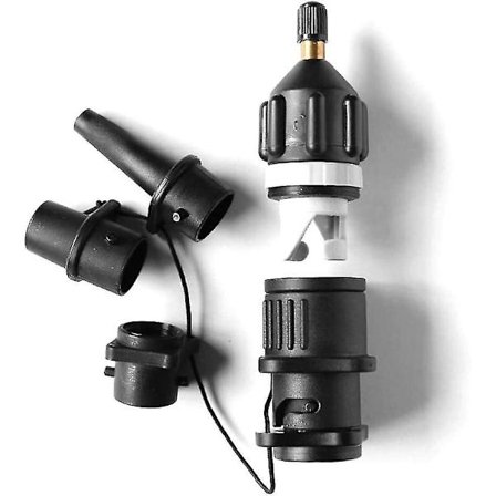 Oppblåsbar SUP-adapter for Schrader-ventiler 1 stk SUP Surf Paddle-ventiladapter og 4 stk gassmunnstykke for oppblåsbare båter (svart)