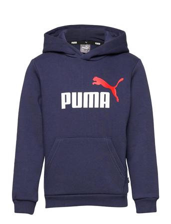 Ess+ 2 Col Big Logo Hoodie Fl B Hettegenser Genser Blå PUMA