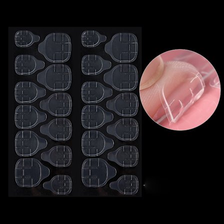 Dubbelsidig lim nagelklistermärke flexibel vattentät manikyr lim flikar andningsbar falska nagelklistermärken vit nagelklistermärke