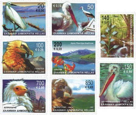 Grækenland - Fugle - Postfrisk sæt 8v