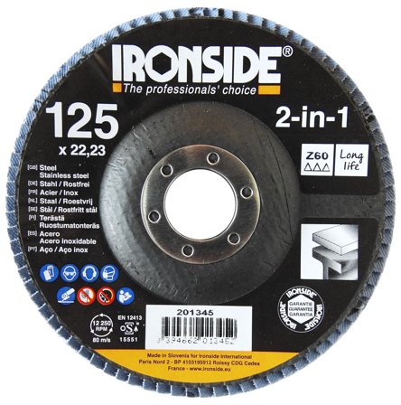 Ironside 201345 Lamelrondel 125 mm Z60, Maskintilbehør & forbrugsvarer