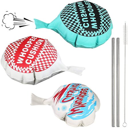 3 Pack Whoopee Cushions 6 och 8 Tum Roliga Leksaker för Nyhetsfestfavoriter Barn och Vuxna Fartkudde Sprankskämtspresent