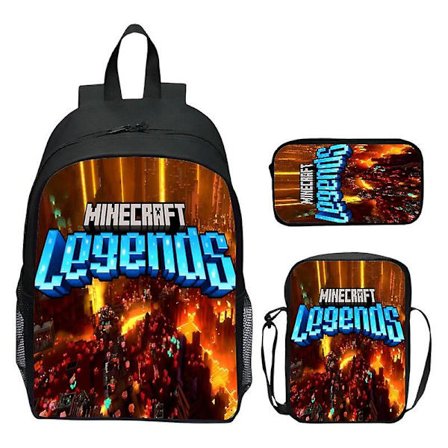Minecraft Ryggsäck Tecknade Spel 3st Skolryggsäckar För Flickor Pojkar Set Primär Barn Elever Börda Lättnad Mochilas