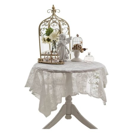 Rektangulär bordsduk Rund spetsduk Liten rund bordsduk Bordsduk nordisk retro vit bordsduk Dessert bordsduk-Retro spets vitRund bordsduk 150*150cm