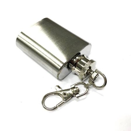 Small stainless steel hip-flask 30 ml / 1 oz