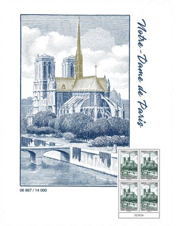 Frankrig - Notre Dame de Paris 1947 - Postfrisk ark