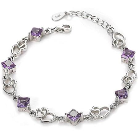 925 Sterling Sølv Armbånd Love Heart Daisy Flower Firkløver Lucky Charm Armbånd