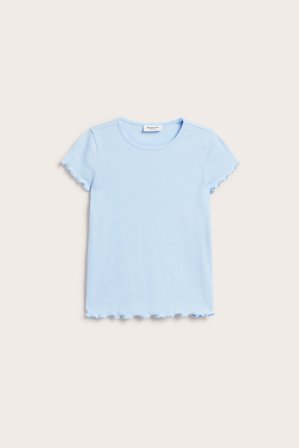 Kappahl | Kortermet ribbestrikket topp | Lyseblå