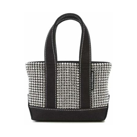 Alexander Wang Cruiser Mini Tote Tas in Crystal Mesh , Zwart , Dames , Maat: ONE Size Handtassen