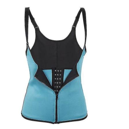 3 Clip&1 Zip 6 Stålbenad waist trainer Sportträning Kroppsformare Magkontroll Blue 5XL