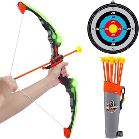Jousi ja nuoli lelu, lasten jousiammuntasetti pojille ja tytöille 3 imukuppinuolella, maali ja nuolivyö, lasten syntymäpäivälahja ja lahja 